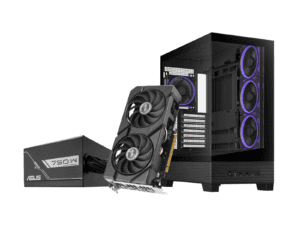 asus uwm 2 gaming chassis/graphics card/power supply combo (a31 plus | rx 7600 | prime 750w)