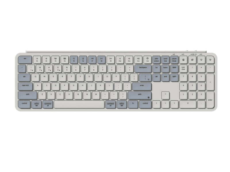 keychron b6 pro ultra slim 100% wireless keyboard retro blue