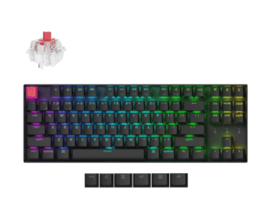 keychron k8 qmk 80% tkl wireless mechanical keyboard v2 red switches black