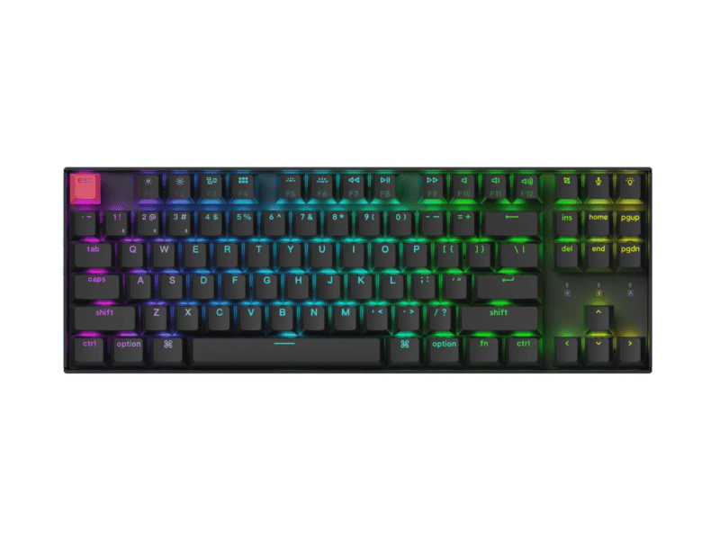 keychron k8 qmk 80% tkl wireless mechanical keyboard v2 red switches black