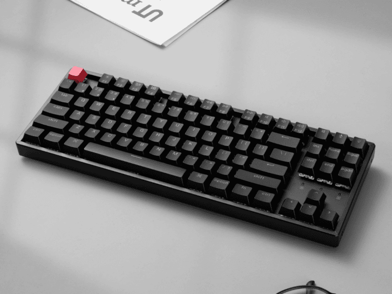 keychron k8 qmk 80% tkl wireless mechanical keyboard v2 red switches black