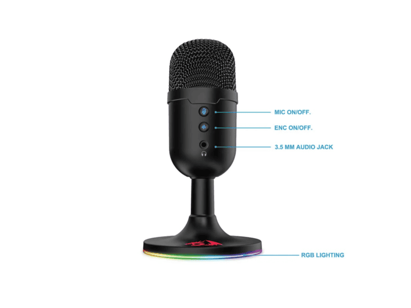 redragon gm303 pulsar gaming stream microphone black