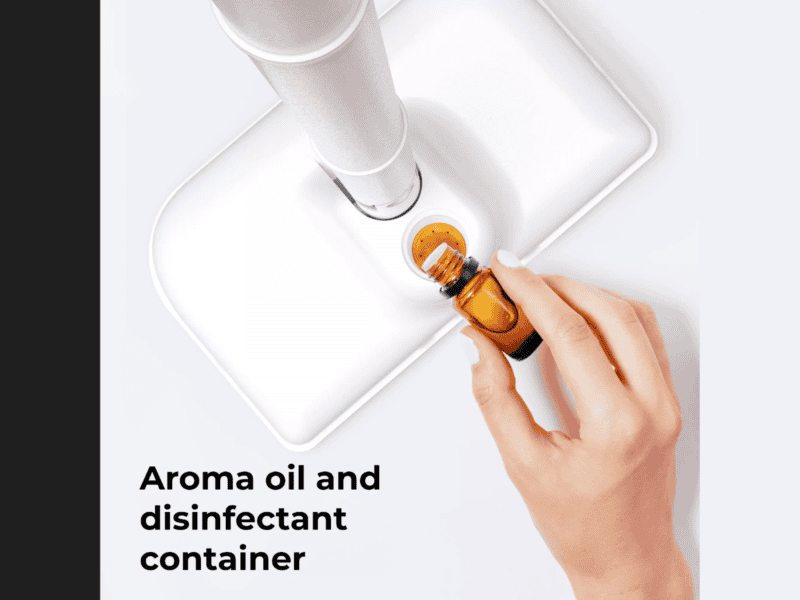 aeno steam mop sm1: built in water filter, aroma oil tank, 1200w, 110°c, tank volume 380 ml, screen touch switch