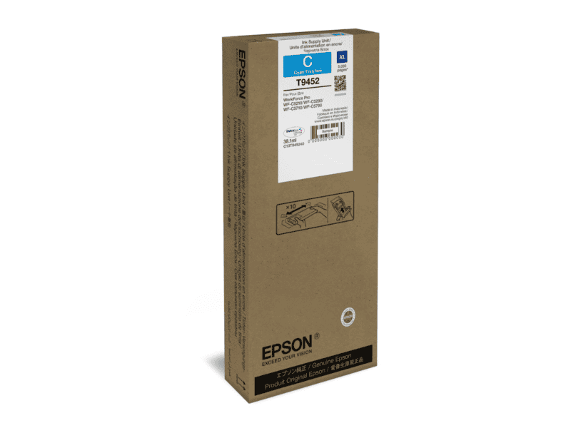 epson ink bags cyan 38.1ml xl wf c5290dw / c5210dw / wf c5790dwf 5000 pages