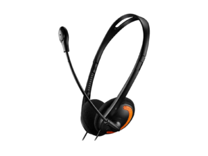 canyon pc headset hs 01 pc mic flat 1.8m black orange