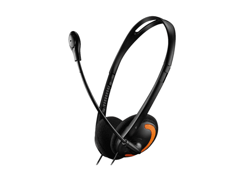 canyon pc headset hs 01 pc mic flat 1.8m black orange