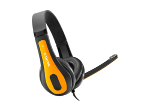 canyon pc headset hsc 1 pc mic flat 2m black yellow