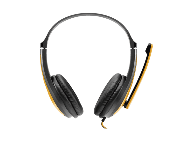 canyon pc headset hsc 1 pc mic flat 2m black yellow