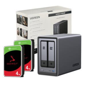 dxp2800 8tb ugreen dxp2800 2 bay nas with 2 x 4tb seagate ironwolf hdd wr 01a.jpg