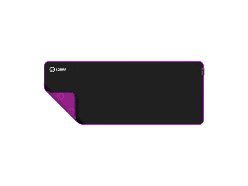 lorgar main 319, gaming mouse pad, high speed surface, purple anti slip rubber base, size: 900mm x 360mm x 3mm, weight 0.6kg