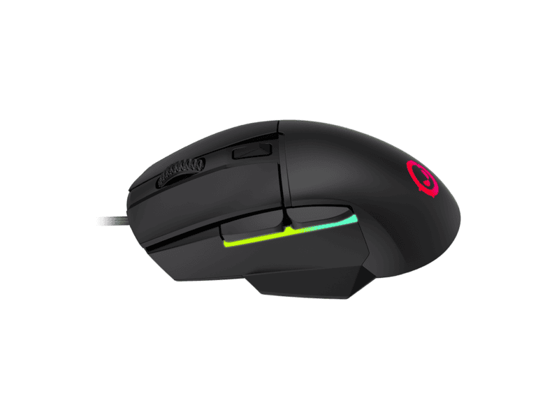 lorgar jetter 357, gaming mouse, optical gaming mouse with 6 programmable buttons, pixart atg4090 sensor, dpi can be up to 8000, 30 million times key life, 1.8m pvc usb cable, matt uv coating and rgb lights with 4 led flowing mode, size:124.90*71.65*41.36mm, 115g