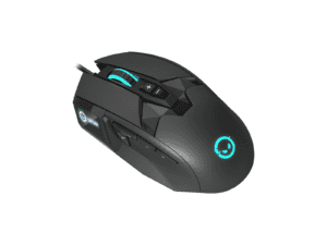lorgar stricter 579, gaming mouse, 9 programmable buttons, pixart pmw3336 sensor, dpi up to 12 000, 50 million clicks buttons lifespan, 2 switches, built in display, 1.8m usb soft silicone cable, matt uv coating with glossy parts and rgb lights with 4 led flowing modes, size: 131*72*41mm, 0.127kg, black