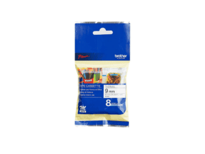 non laminated tape black on white 8m x 9mm