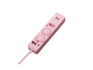 switched 3 way surge protected multiplug with dual 2.4a usb ports 3m braided cord