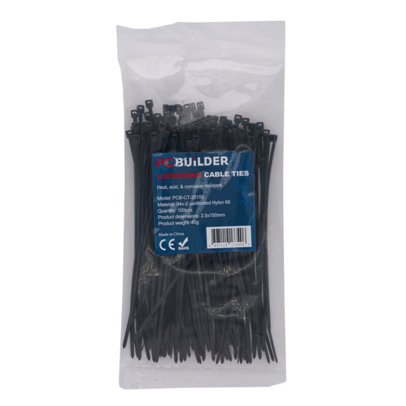 pcb ct 25150 pcbuilder lockdown 150mm cable ties 100 pcs black wr 01.jpg pcb ct 25150 pcbuilder lockdown 150mm cable ties 100 pcs black wr 01.jpg