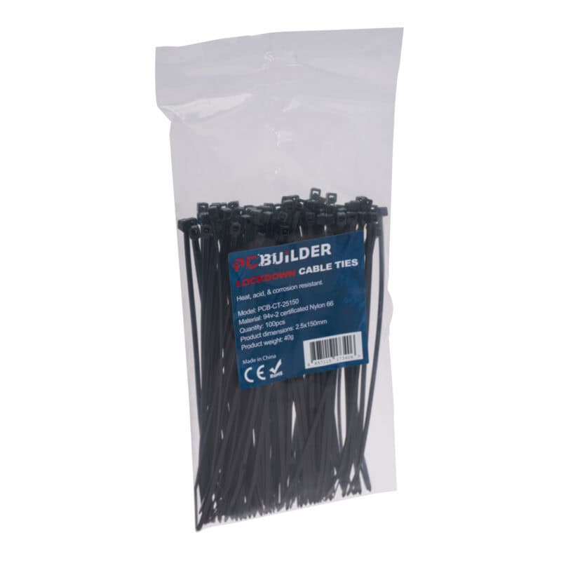pcb ct 25150 pcbuilder lockdown 150mm cable ties 100 pcs black wr 03.jpg