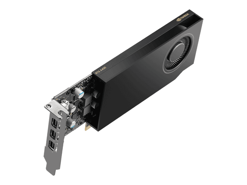 pny nvidia quadro a400 pci express 4.0 x16 / 4 gb gddr6 64 bit/ 4x mini dp 1.4 / low profile/ 50w.