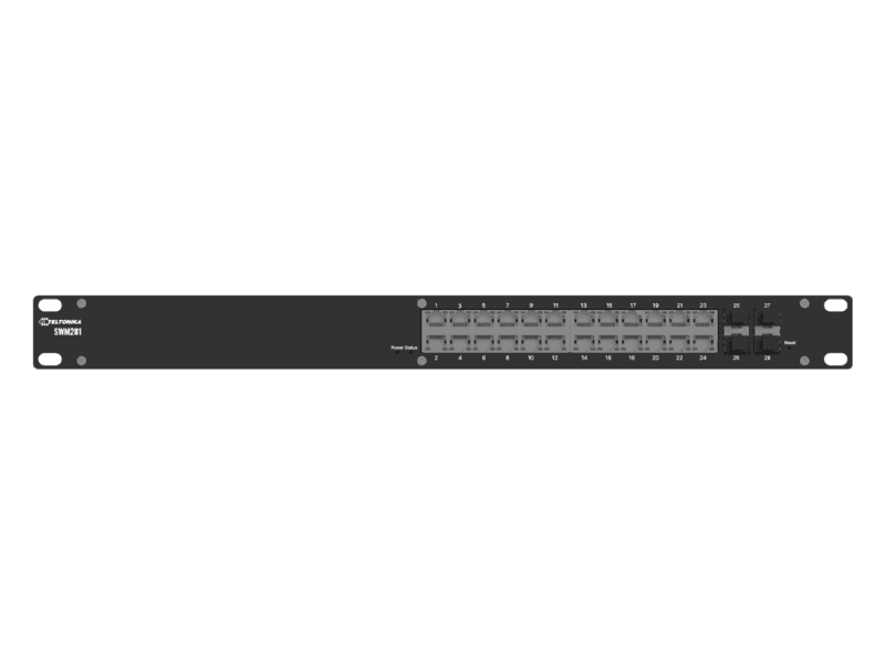 teltonika swm281 mananaged switch, 24x1000mbps + 4 sfp, ip30