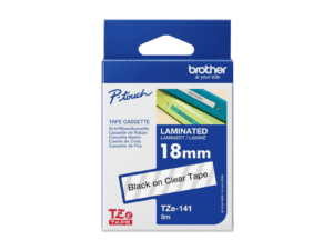 brother 18mm black on clear laminated tape