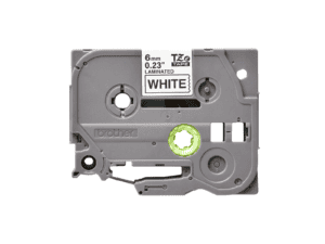 brother 6mm black on white laminated tape