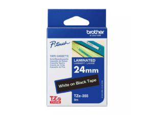 brother 24mm white on black laminated tape