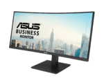 asus va34vcpsr docking monitor – 34 inch; wqhd (3440x1440); 1500r curvature; frameless; usb c pd 96w; rj45; usb hub; low blue li