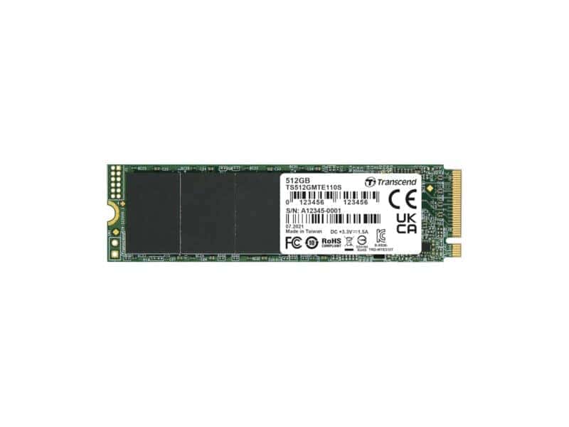 transcend mte110 series 512gb nvme m.2 solid state drive