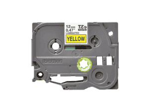 brother 12mm black on yellow laminated tape