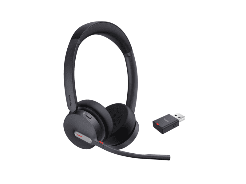 yealink wh64 hybrid dual dect and bluetooth wireless headset, teams certified, includes stand
