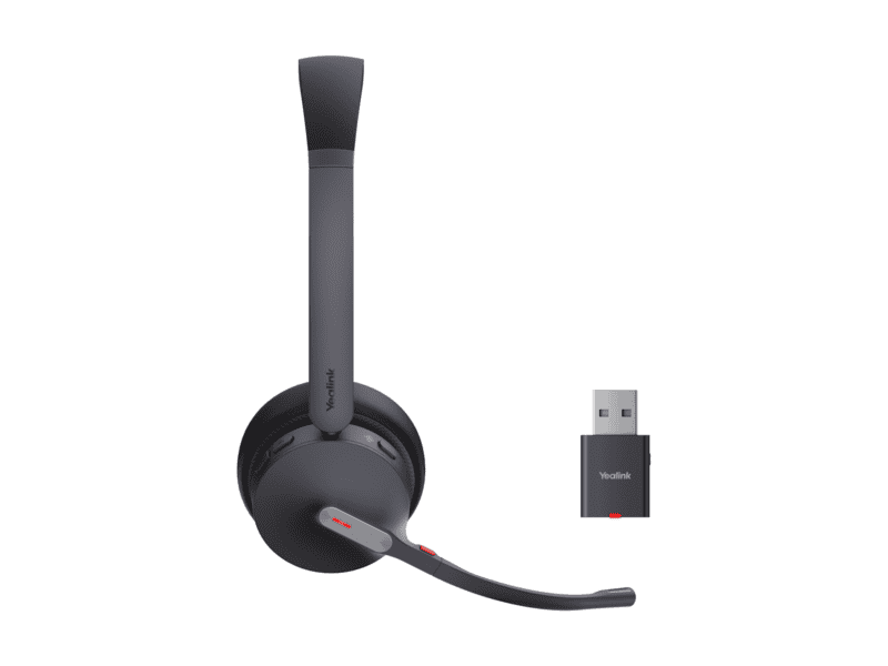 yealink wh64 hybrid dual dect and bluetooth wireless headset, teams certified, includes stand