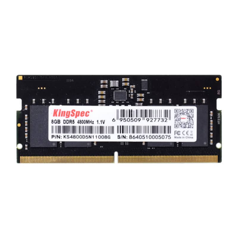 ks4800d5n11008g kingspec 8gb 4800mhz ddr5 sodimm notebook memory black wr 01a.jpg ks4800d5n11008g kingspec 8gb 4800mhz ddr5 sodimm notebook memory black wr 01a.jpg