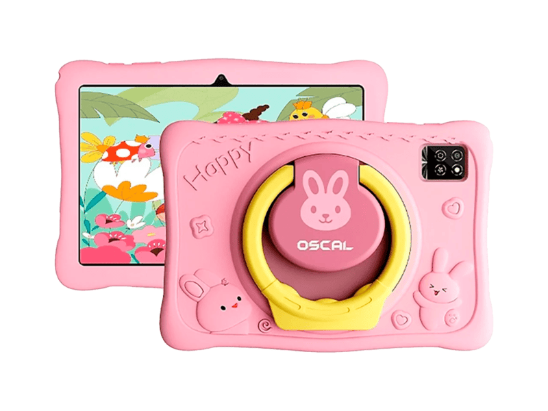 oscal kido 2 wifi 10.1 inch hd ips 800x1280 quad core t310 up to 2.0 ghz ram 4gb rom 64gb cam rear 8mp front 5mp wifi5 bt 5.0 battery 6600mah android 16 bunny pink