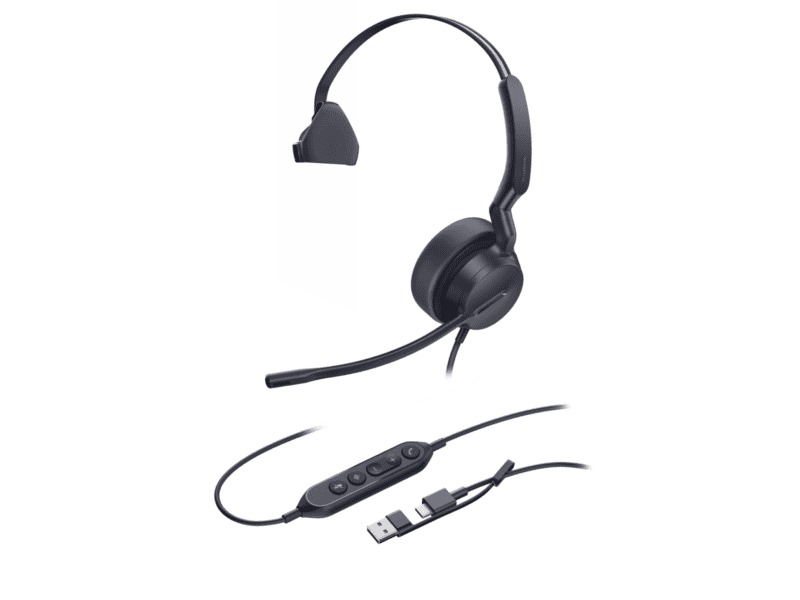 yealink uh42 se mono usb headset, usb c with usb c/a adapter, teams certified
