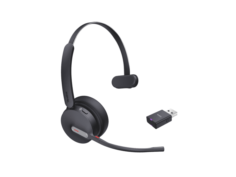 yealink wh64 hybrid mono dect and bluetooth wireless headset, teams certified,