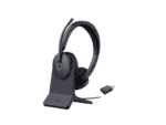 yealink wh68 hybrid dect wireless headset, teams certified, with charging stand