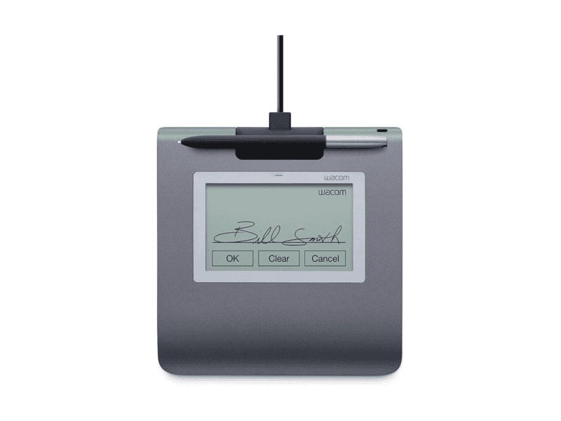 wacom lcd signature pad featuring a 4.5'' f stn mono display 320x200 resolution ( software sold separately)