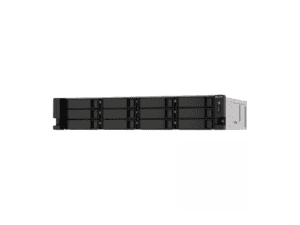 qnap 12 bay 12 bay rackmount nas, amd ryzen v1000 series v1500b 4c/8t 2.2ghz, 8gb ddr4 ram 10gbe & m.2 nvme/sata ssd usb 3.2 gen2 type c & type a, 2 x 550w psu