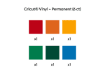 2011337 cricut premium vinyl permanent 30x30cm 6 sheet sampler (brights)