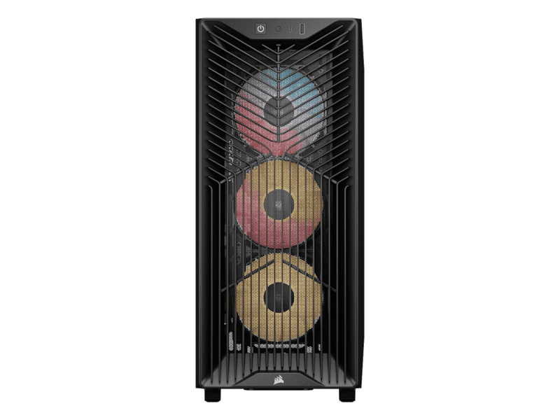 3200d rs argb mid tower pc case; 3x rs120 argb fans incl black.