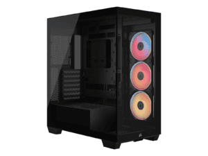 3500x lx r rgb icue link tempered glass mid tower pc case; 3x fans included; 2x 2.5'' ; 2x 3.5''; black