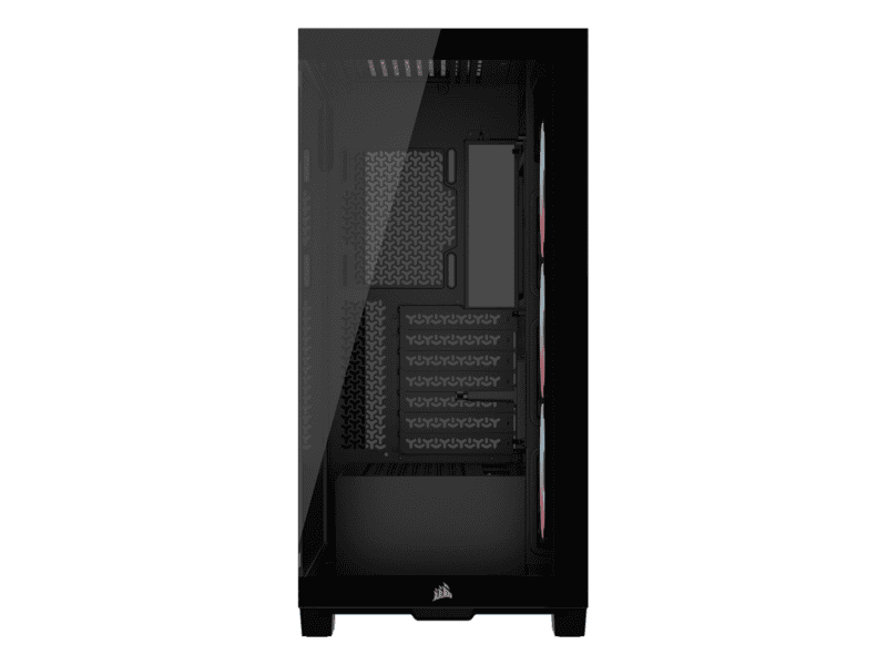 3500x lx r rgb icue link tempered glass mid tower pc case; 3x fans included; 2x 2.5'' ; 2x 3.5''; black