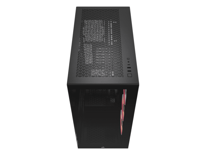 3500x lx r rgb icue link tempered glass mid tower pc case; 3x fans included; 2x 2.5'' ; 2x 3.5''; black