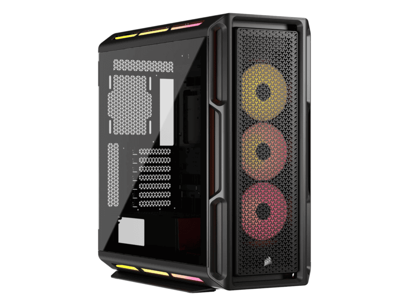 corsair icue link 5000t lx rgb mid tower pc case; black
