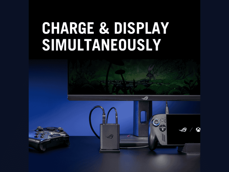 asus rog 100w gaming charger dock gan power adapter