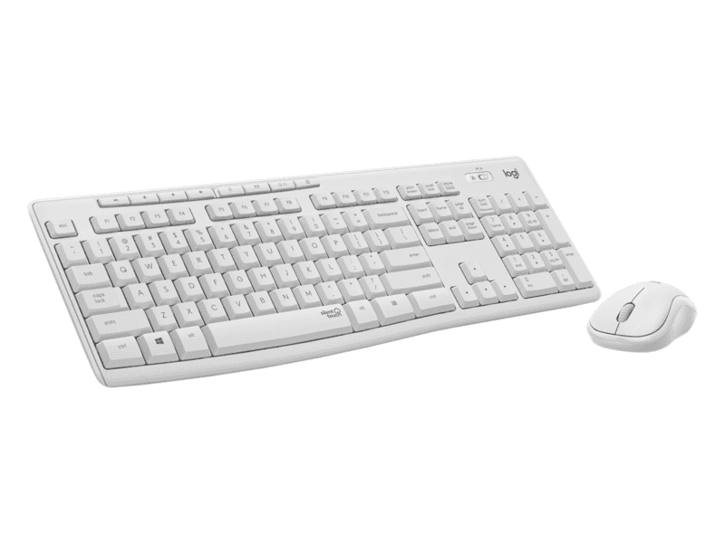 logitech full size kbm combo. silenttouch technology. 90% less typing noise. 2.4ghz connection. long battery life. 10 meter range, spill resistant keyboard, compact ambidextrous mouse. logitech full size kbm combo. silenttouch technology. 90% less typing noise. 2.4ghz connection. long battery life. 10 meter range, spill resistant keyboard, compact ambidextrous mouse.