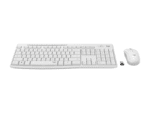 logitech full size kbm combo. silenttouch technology. 90% less typing noise. 2.4ghz connection. long battery life. 10 meter range, spill resistant keyboard, compact ambidextrous mouse.