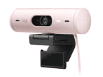 logitech brio 500 full hd 1080p webcam with light correction rose
