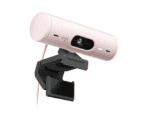 logitech brio 500 full hd 1080p webcam with light correction rose