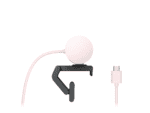logitech brio 500 full hd 1080p webcam with light correction rose