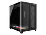 air 5400 lx r rgb icue link triple chamber mid tower pc case ;3x fans included;2x 2.5'' ; 1x 3.5''; black